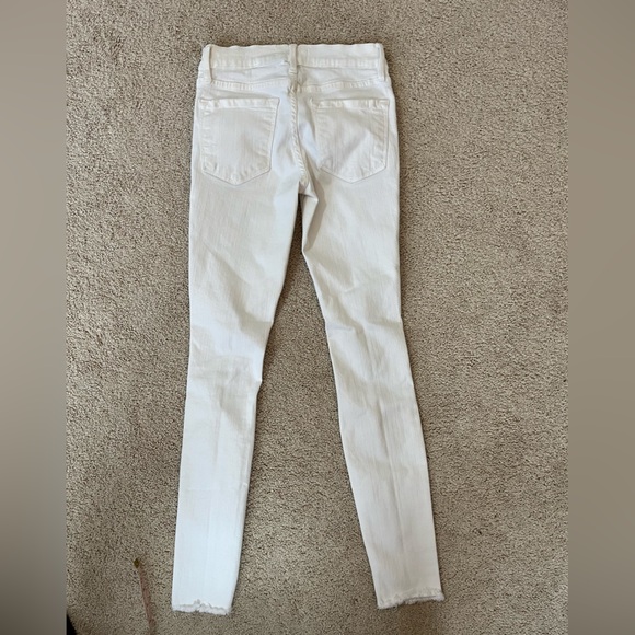 Frame Denim Women’s White Distressed Skinny Jeans Size 24 - Picture 7 of 11